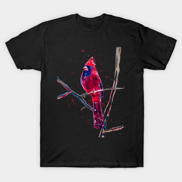 Red Cardinal in Winter T-Shirt by beaugeste2280@yahoo.com